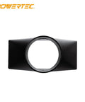 A Darn Nice Rectangular Dust Hood Packing No Sweat Four Inch Tapered Collar And Broad Ten Inch Baffle Plate For Rapid Tableside Workshop Dust Collection Workstation, showing ABS material and four inch port.