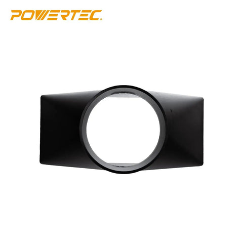 A Darn Nice Rectangular Dust Hood Packing No Sweat Four Inch Tapered Collar And Broad Ten Inch Baffle Plate For Rapid Tableside Workshop Dust Collection Workstation, showing ABS material and four inch port.