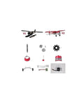 2000mm DHC2 RC Plane Parts Kit Including Prop Spinner Cowl Motor Shaft Mount Landing Gear Battery Hatch Fuselage Plates And More Dope