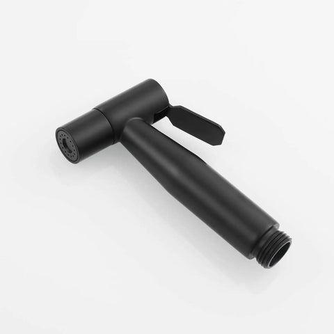 Stainless Steel Kitchen Sink Side Sprayer Set With Pull Out Hose And Holder, Black Finish, One Touch Lever, Spray Head Close-Up