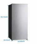 Straight Shooter 7.1 Cu Ft Upright Freezer And Refrigerator Flex Setup In Stainless Steel dimensions of 53.7inch height, 24.2inch width