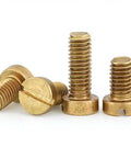 Top Shelf Brass Cheese Head Screws Slotted Machine Bolts M2.5 X 10mm Fasteners assorted brass screws, showcasing slotted heads and various lengths.