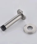 Thick 304 Stainless Steel Door Stopper With 1mm Cushioning Bumper No Slam Wall Protector Brushed Finish 3.54 Inch Length