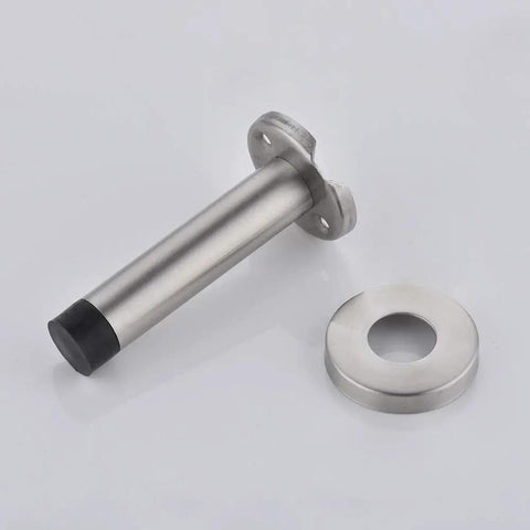 Thick 304 Stainless Steel Door Stopper With 1mm Cushioning Bumper No Slam Wall Protector Brushed Finish 3.54 Inch Length
