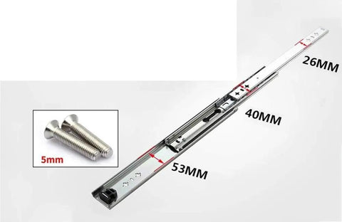 Beefy Heavy Duty Drawer Slides Three Fold Full Extension Ball Bearing Rails With Lock Side Mounted Track 550 Millimeter 22 Inch