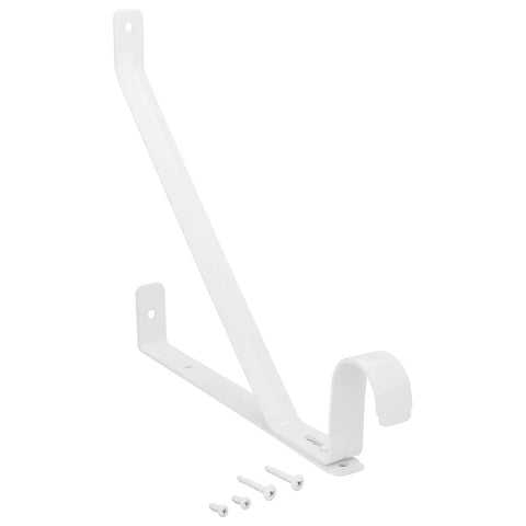 Heavy Duty Adjustable Shelf Rod Support Bracket With Mounting Screws, White Finish, Twelve And A Quarter Inch Projection, Durable Closet And Garage Shelf Bracket For Strong Support