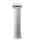 White Matte Knock Box For Espresso Machines Vertical Coffee Grounds Dump Bin with rubber base and ABS plastic material.