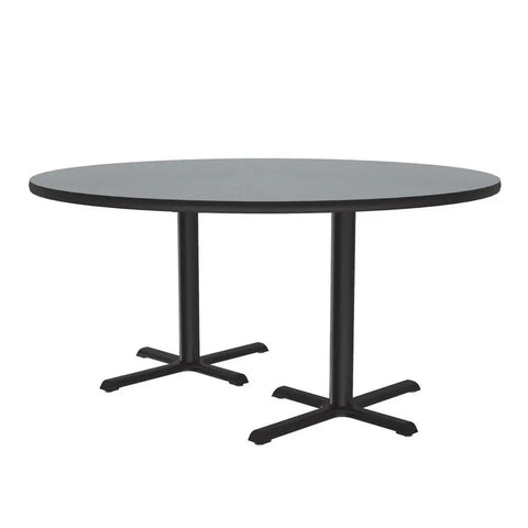 60 Inch Round Pub Table For Heavy Duty Commercial Use 29 Inch High Dining Cocktail Table With Durable Gray Granite Laminate Top