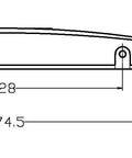 Technical drawing of Swansea Collection 5 1/16-Inch Center-To-Center Matte Black Modern Cabinet And Drawer Finger Pull Handle, side and front view