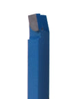 Blue 1/4in carbide-tipped lathe cutting tool, close-up view of the carbide tip