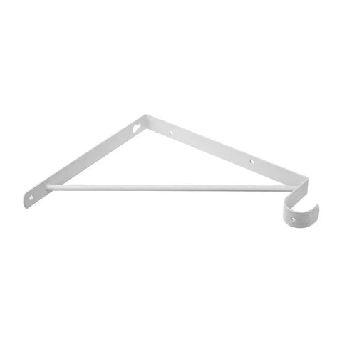Two Pack Wall Mounted Shelf And Rod Brackets Set Heavy Duty Cast Iron With White Powder Coat Finish Sturdy Shelf Supports For Bookcases Racks And Closet Rods Easy Install Modern Rustic Look