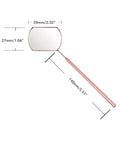 Portable Eyelash Extension Inspection Mirror With Non Slip Grip Stainless Steel Body For Fast Grab And Go Beauty Checks On Eyelashes Eyes Eyebrows Nose Mouth And Teeth In Black, shown with dimensions.