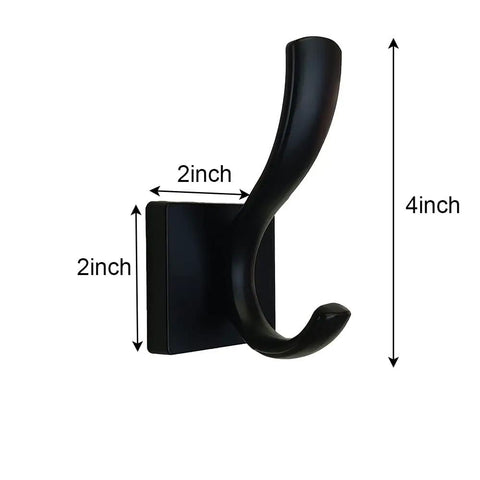 Matte Black Double Towel Hooks Wall Mount Heavy Duty Coat Robe Clothes Hanger For Bathroom Bedroom Kitchen Pool Garage And Hotel