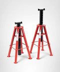 Sunex 1410 10-Ton pin-type jack stands, pair; red steel with black height posts