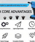 Pro Grade Heavy Hitter Cordless Rivet Gun With 20V Brushless Motor And Auto Recoil For Seamless Fastening features key advantages.