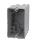 1 Gang Electrical Box for Lighting and Fans, Heavy Duty Ceiling Fan and Light Fixture Mount, gray plastic box