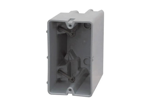 1 Gang Electrical Box for Lighting and Fans, Heavy Duty Ceiling Fan and Light Fixture Mount, gray plastic box