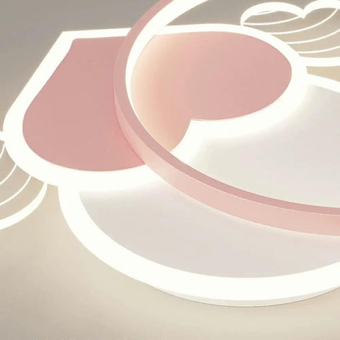 Heart Shaped LED Ceiling Light Pink Modern Flush Mount Acrylic Ceiling Fixture For Bedroom Living Room And Kids Room Soft Ambient Glow Easy Install Energy Efficient Home Lighting Vibe