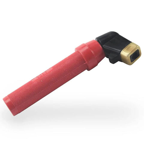 Full Copper Welding Electrode Holder With Elastic Spring And Insulated Grip Direct Embed Clamp in red and black close-up