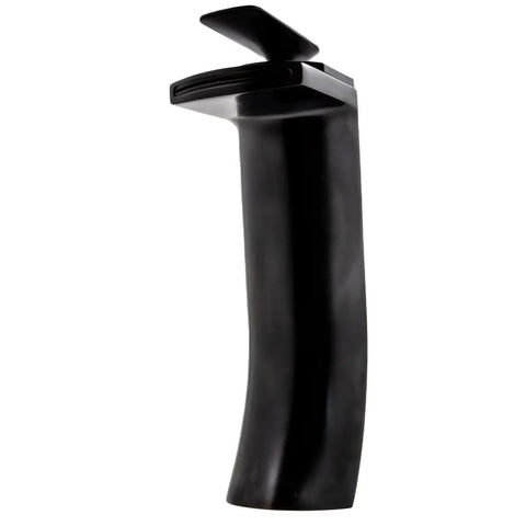 Side view of Cascade Waterfall Vessel Faucet With Single Lever Handle, Oil Rubbed Bronze Finish, solid brass construction