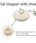 Top Shelf Rubber Tub Stopper With Pull Chain For Bathroom Sink And Shower Drain Cover Fits One Half To Two Inch Kitchen Laundry Plug