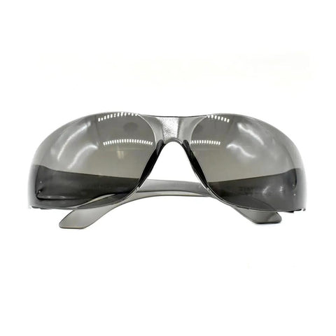 Badass Impact Resistant Polycarbonate Safety Glasses Featuring Anti Scratch Coating High Flex Comfort Frame And Dope Smoke Tint Lenses front view.