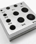 Disc Cutter Set Seven Sizes From Quarter To Five Eighths Inch Cut Circular Metal Discs For Jewelry Shapes Silver Finish 14 Gauge