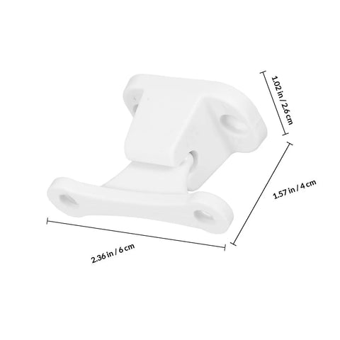 Stylish Universal Nylon RV Door Catch With Fixed Hook For Easy Setup And Secure Hold Inside Your Camper Or Motorhome Adds Sleek Modern Upgrade, white nylon material, 2.36 in length, 1.57 in width.