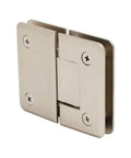 Pinnacle 180 Series Satin Nickel Glass To Glass Hinge Self Centering Reversible 5 Degree Pivot Pin 180 Degree Swing Frameless Shower