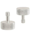 1/4-20 Thumb Screw Button Head Cap Screw Brass Nickel Plated Two-Piece Camera Accessory Replacement For Tripods And Mounts, Solid Head