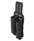 Slotted Leather Pliers And Folding Rule Holder Belt Pouch For 7 To 9 Inch Pliers And 6 Foot Rule, black leather design, riveted