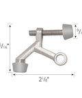 Close-up of Five Pack Hinge Pin Door Stops With Rubber Tips And Wall Protectors, Satin Nickel Adjustable Door Stoppers For Easy Install