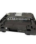 Heavy Duty Laptop Docking Station Featuring Advanced Port Replication Dead Simple Setup And Secure Quick Release Lock, rear view with ports.