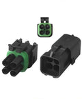 Top Quality 4 Pin Weatherpack Connector Kit With Male And Female Terminals For Automotive Wiring Repairs Featuring Durable 16 AWG Wire Cables
