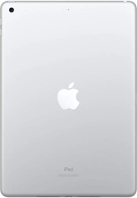 Pre Owned Seventh Gen Ten Point Two Inch Wireless Tablet Thirty Two Gb Storage Silver Body Touch Id Sensor A10 Fusion Processor Mean Performance Slick Aluminum Panel Sweet Deal For Binging Shows And Homework back view