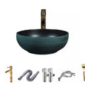 Bathroom Sinks Courtyard Ceramic Art Countertop Basin Creative Countertop Wash Basin with modern faucet and accessories