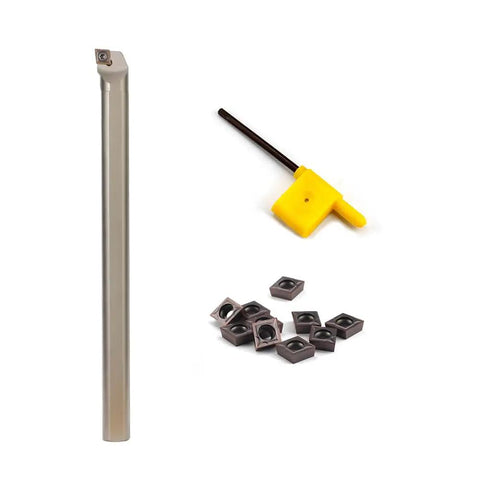 Three Quarter Inch Right Hand Indexable Boring Bar Set With SCLCR3 Holder And Ten Pro Grade Carbide Inserts CCMT09T304 shown