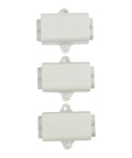 Heavy Duty T Shape Terminal Block Quick Wire Connector 1000V 100A Cable Splitter pack of 3 in white, designed for easy wire branching.