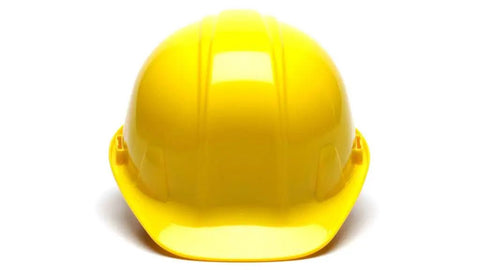 Low Profile Yellow Hard Hat With 4 Point Snap Lock Suspension Reverse Donning Tested HDPE Shell Lightweight Head Protection For Construction Worksites Industrial Jobs And General Safety Wear