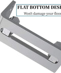 Scratch Resistant Stainless Steel Flush Mount Stay Roller Floor Guide For Doors Up To Two And One Eighth Inches Thick With Flat Bottom Design Keeps Floors Free Of Grooves And Provides Easy Wall Mount Installation With Included Screws And Hardware showing the flat bottom design.