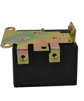 Adjustable Potential Relay With 30A At 110 To 270 VAC for 3 and 5 terminal systems, metal contacts, black casing, side view.