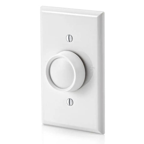 Trimatron Rotary Ceiling Fan Speed Control Switch 5A Full Range Variable Speed Single Pole Model 6616W White Easy Install