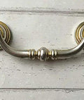 Vintage Look Bail Drawer Pulls With Classic Retro Vibe, 4-1/4 Inch Center-to-Center Dresser Pulls, Antique Silver Cabinet Hardware
