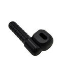 Lever Cube Biathlon Aid Adapter for Precision Air Rifle Levers, black nylon grip, push fit, machined surface, side view.