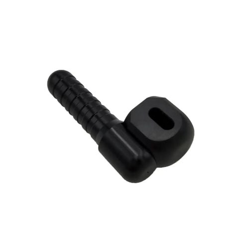 Lever Cube Biathlon Aid Adapter for Precision Air Rifle Levers, black nylon grip, push fit, machined surface, side view.