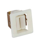 Solid Door Catch Replacement For GE And Hotpoint We1X1195 Ap2042209 Ps266896 features a white plastic catch with bronze base.