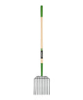 Heavy-Duty Manure And Bedding Fork With 54-Inch Ash Wood Handle, 10-Tine Forged Steel Head For Stable Clean-Up, Barnyard Chores