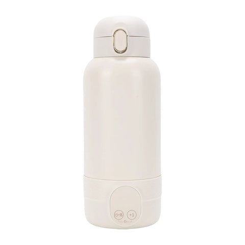 Top Shelf Portable Milk Warmer With Hella Quick 50W Heating Cordless Rechargeable Baby Bottle Heater in off-white color.