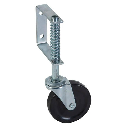 Heavy Duty Gate Caster Zinc Wheel With Spring Shock Absorber, Rubber Wheel, Sturdy Metal Body, Ideal For Large Gates