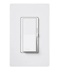 Front view of Diva 600-Watt Magnetic Low Voltage Dimmer Switch For Single Pole Install White DVLV-600P-WH